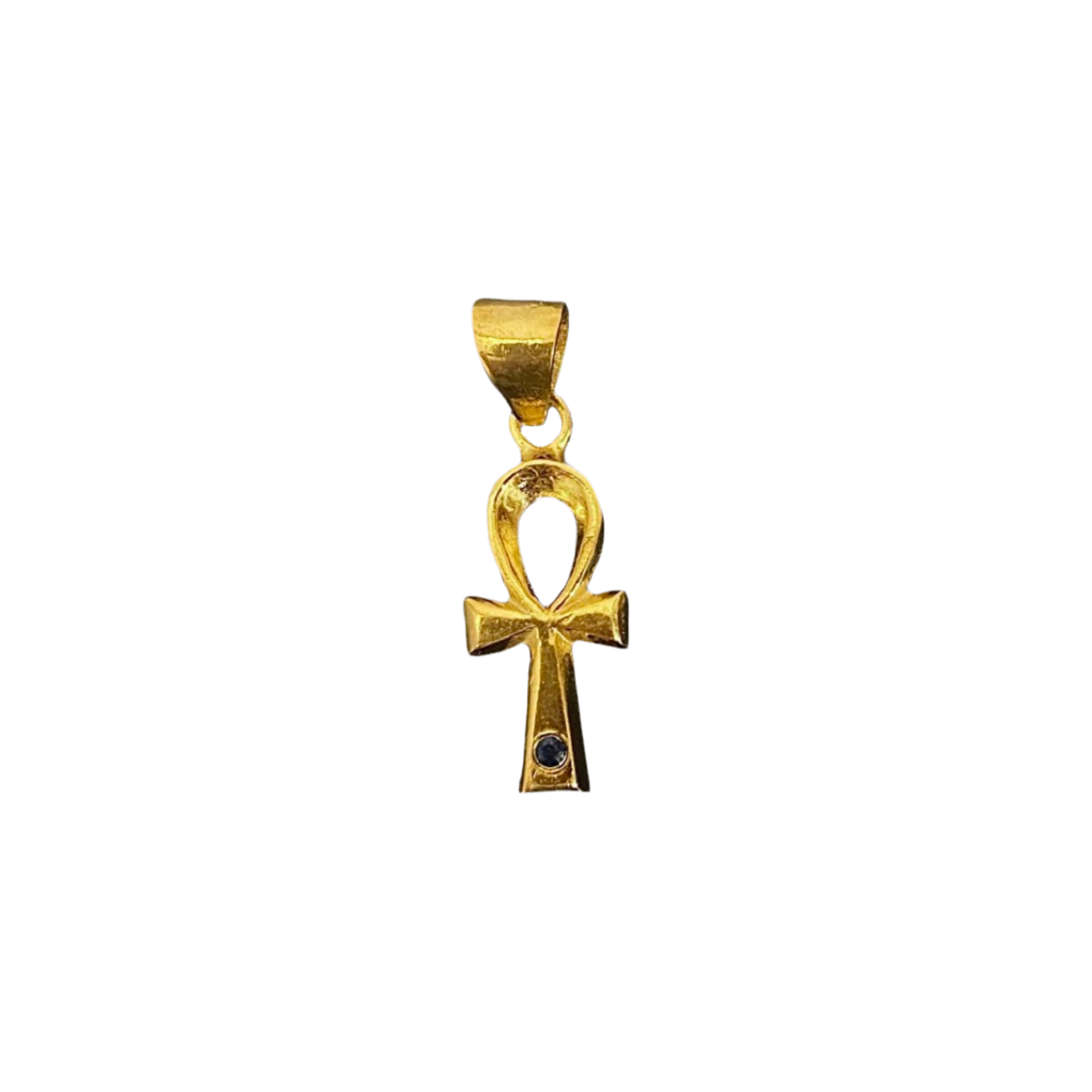 Gold Plated Sapphire Ankh pendant