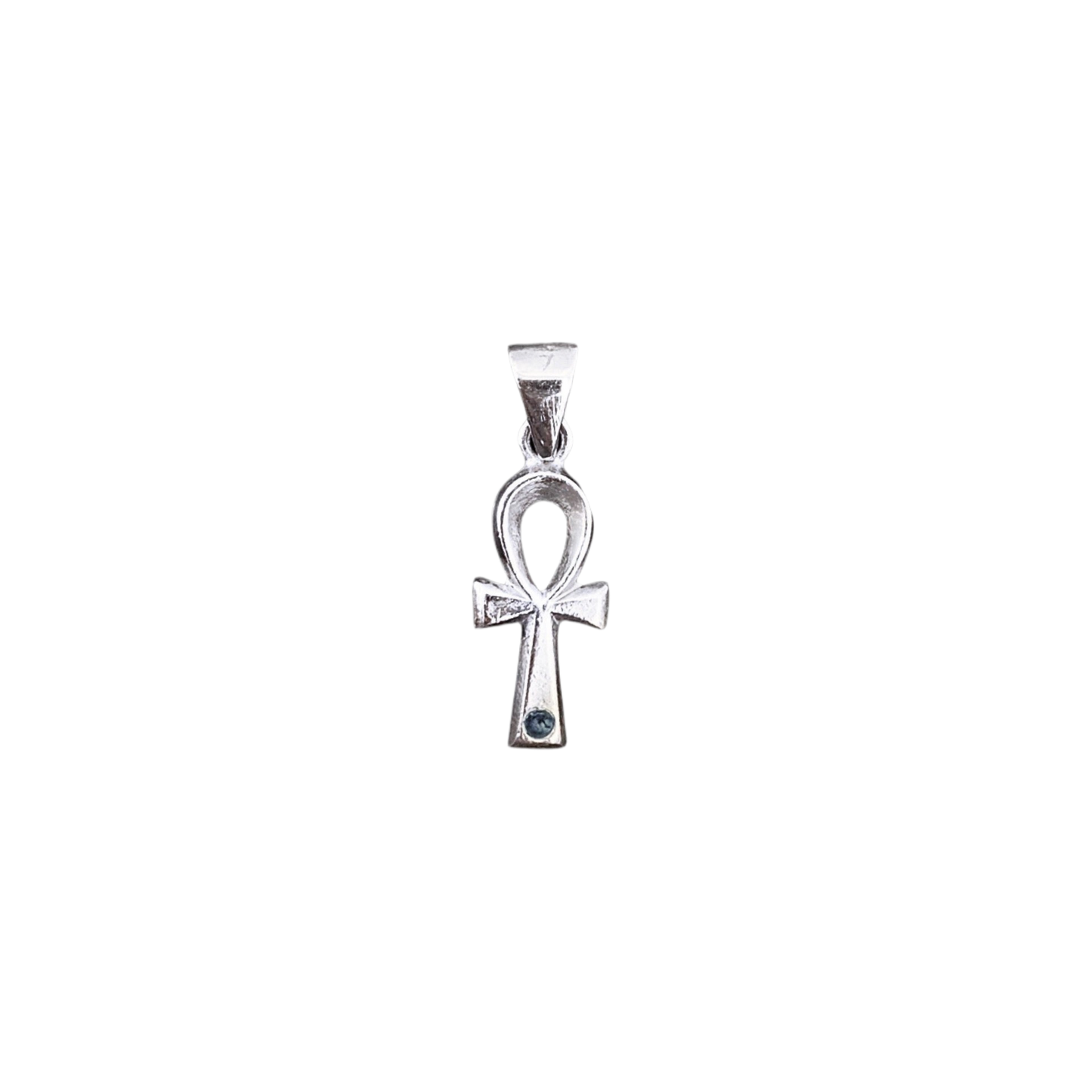 Sterling Silver Sapphire Ankh pendant