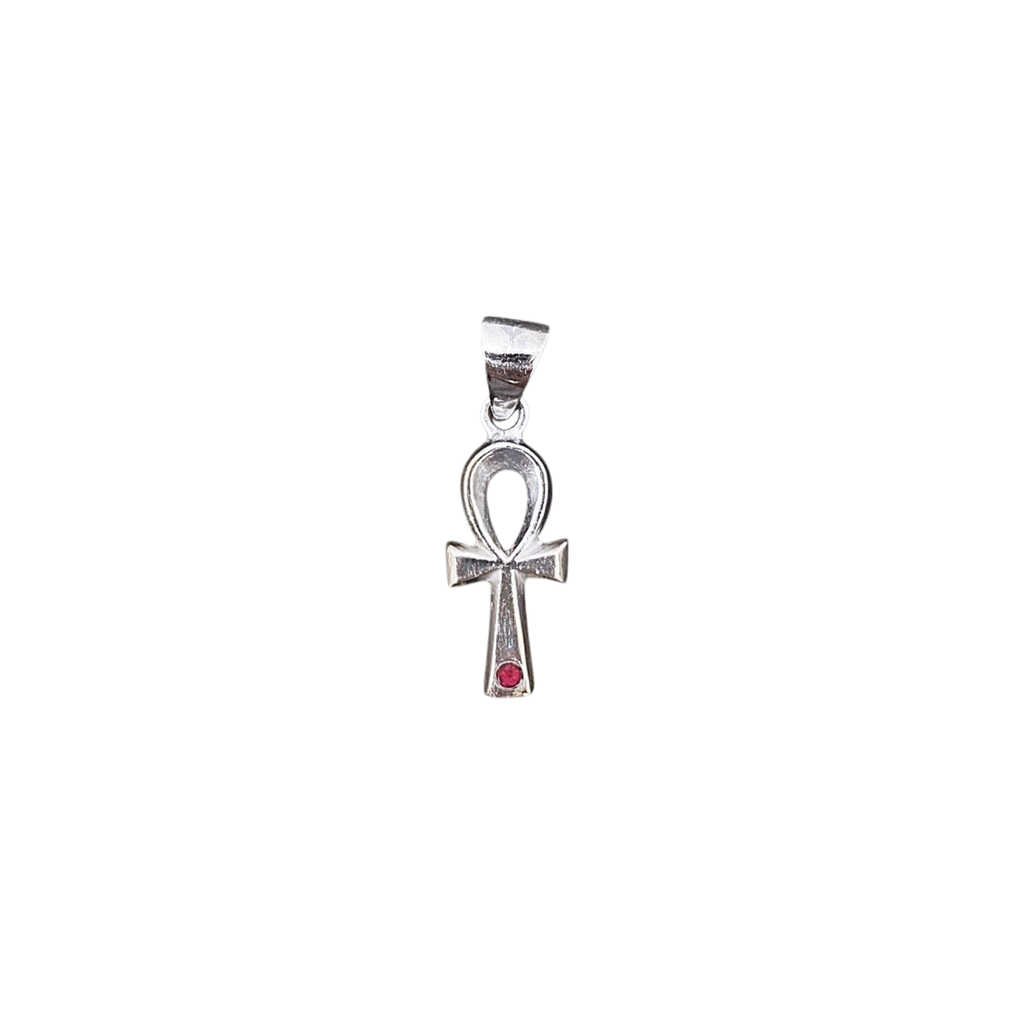 Sterling Silver Ruby Ankh pendant