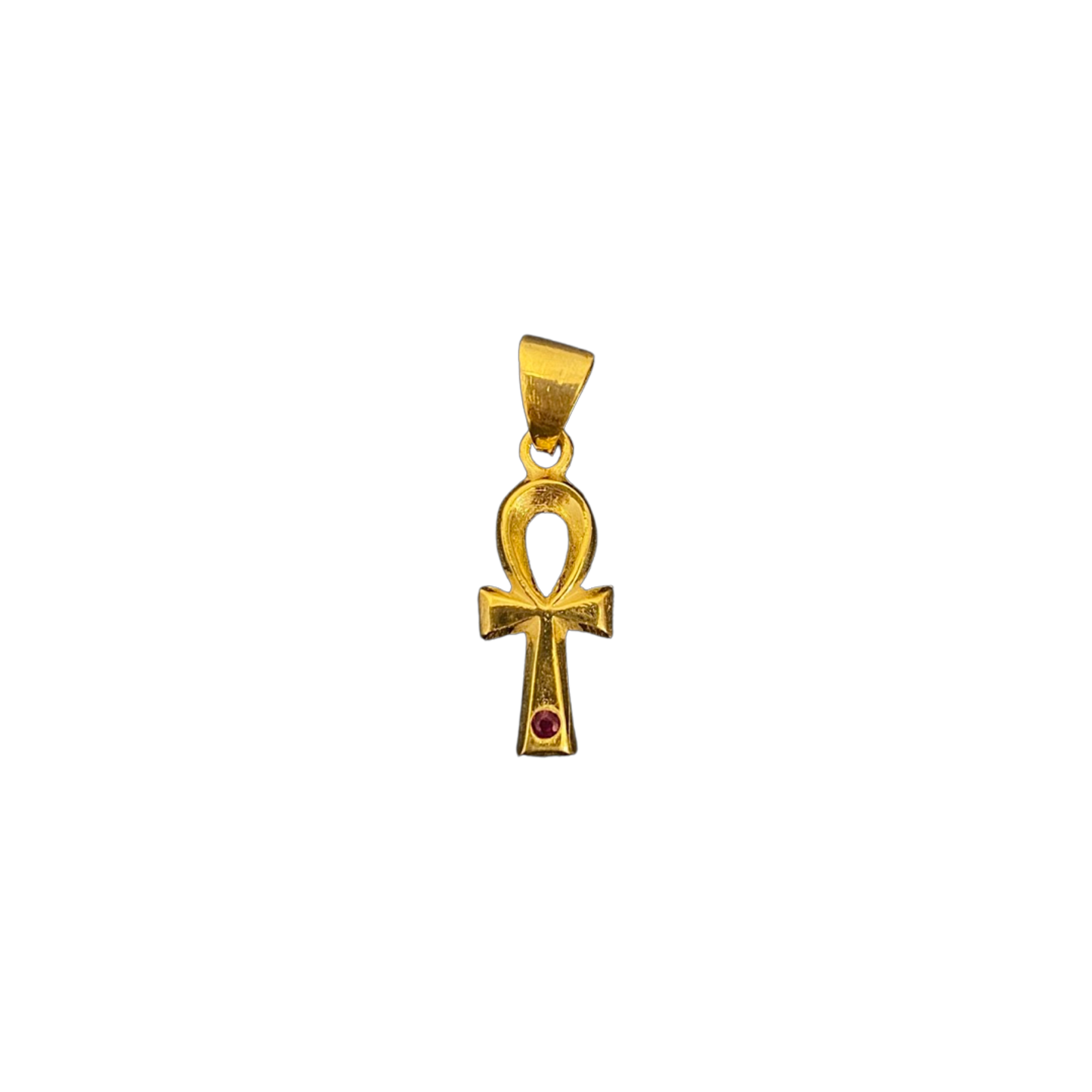 Gold Plated Ruby Ankh pendant