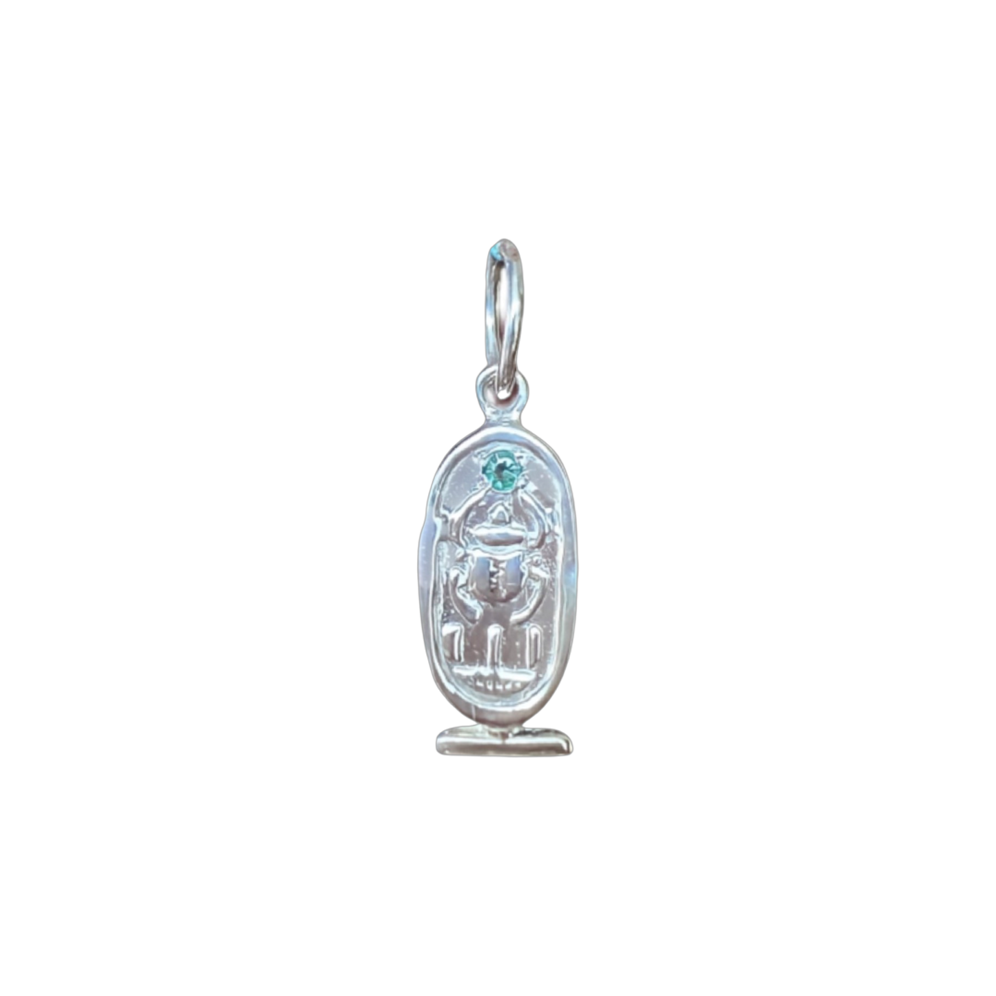 Sterling Silver Emerald Khartouche Pendant