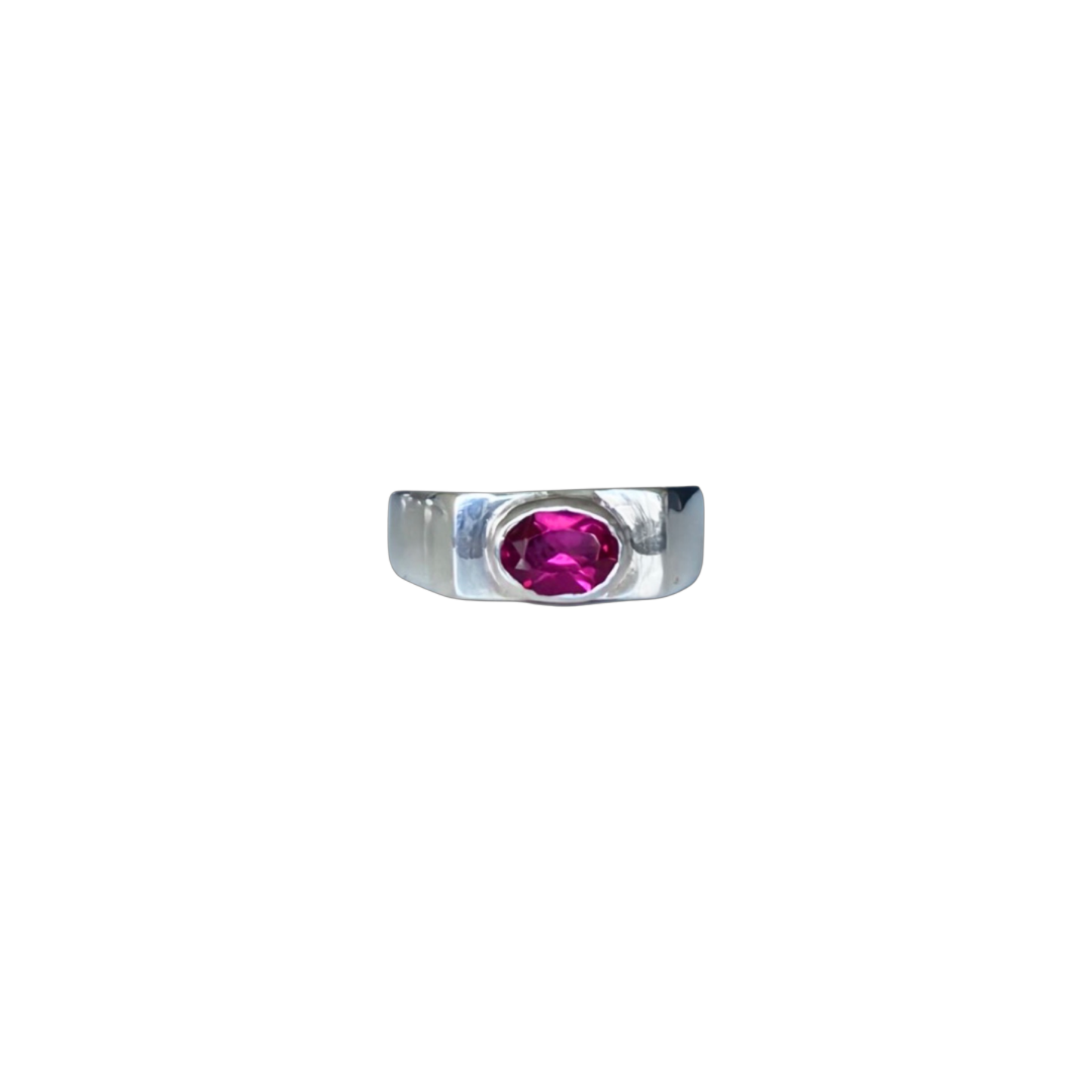 Sterling Silver Ruby Anubis Ring