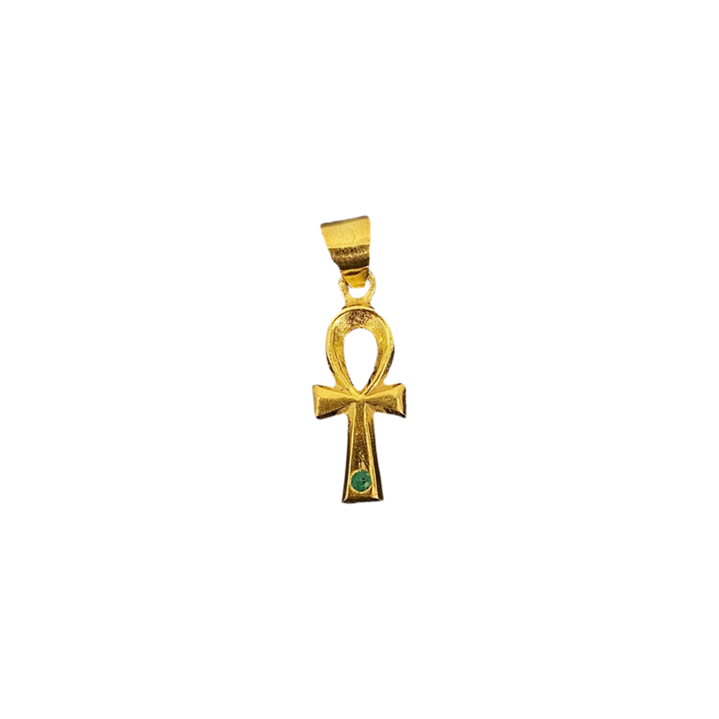 Gold Plated Emerald Ankh pendant
