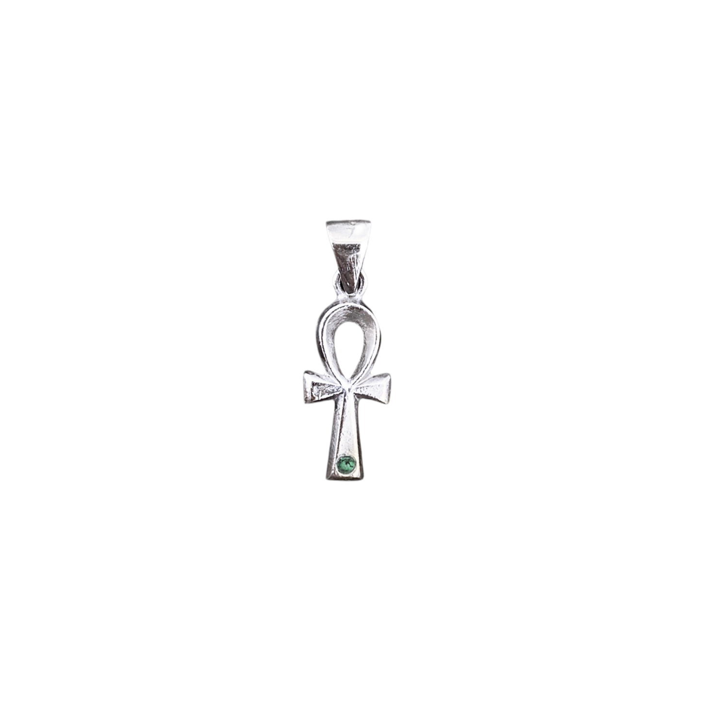 Sterling Silver Emerald Ankh pendant