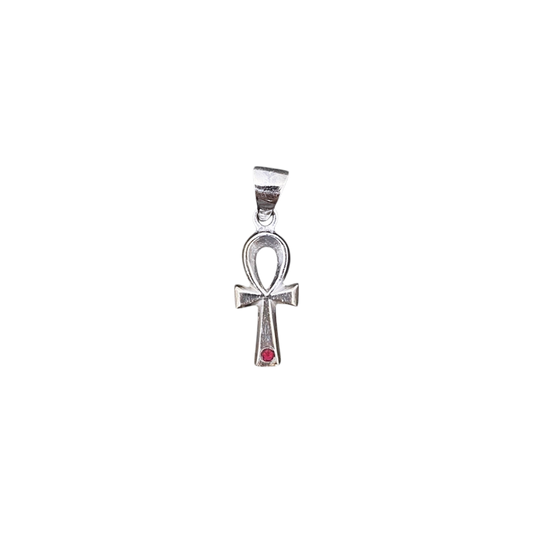 Sterling Silver Ruby Ankh pendant