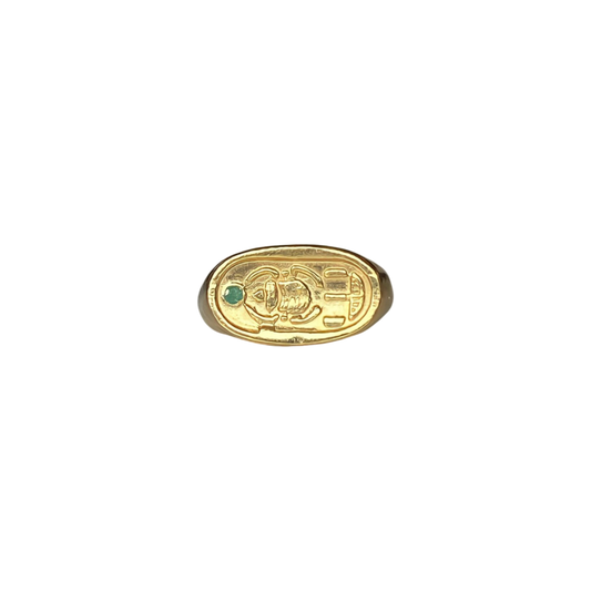 Gold Plated Scarab Signet Ring