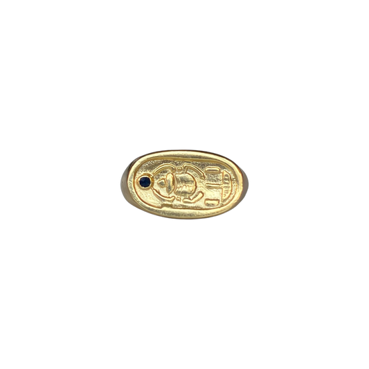 Gold Plated Scarab Signet Ring