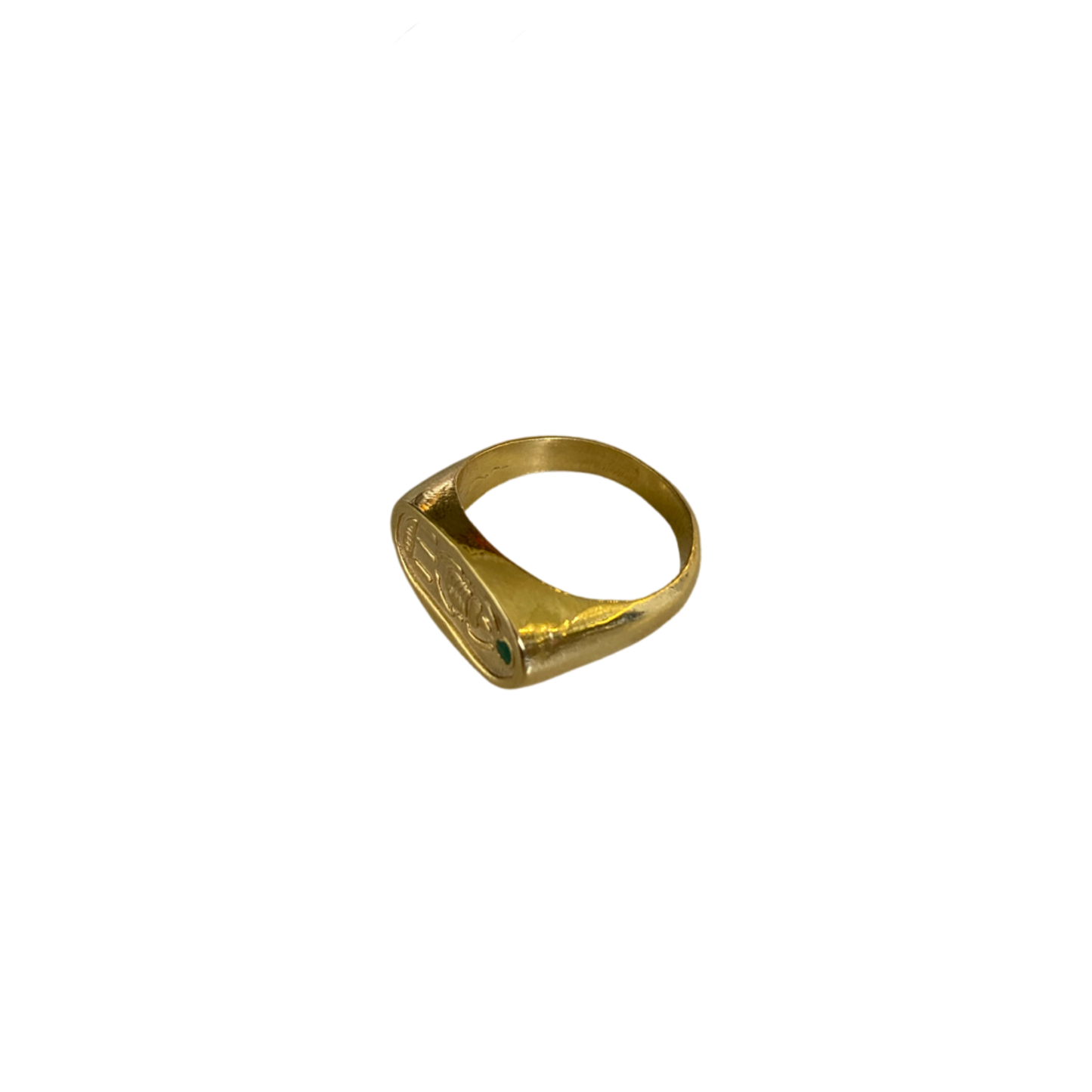 Solid 9K Yellow Gold Emerald Signet Ring