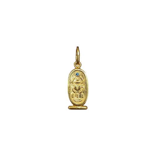 Gold Plated Scarab Khartouche Pendant