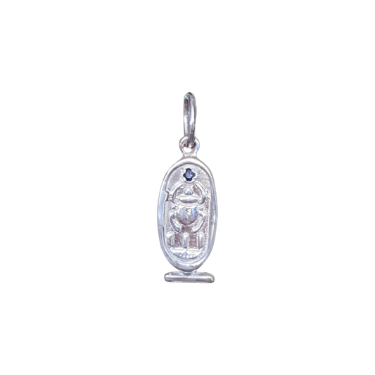 Sterling Silver Sapphire Khartouche Pendant