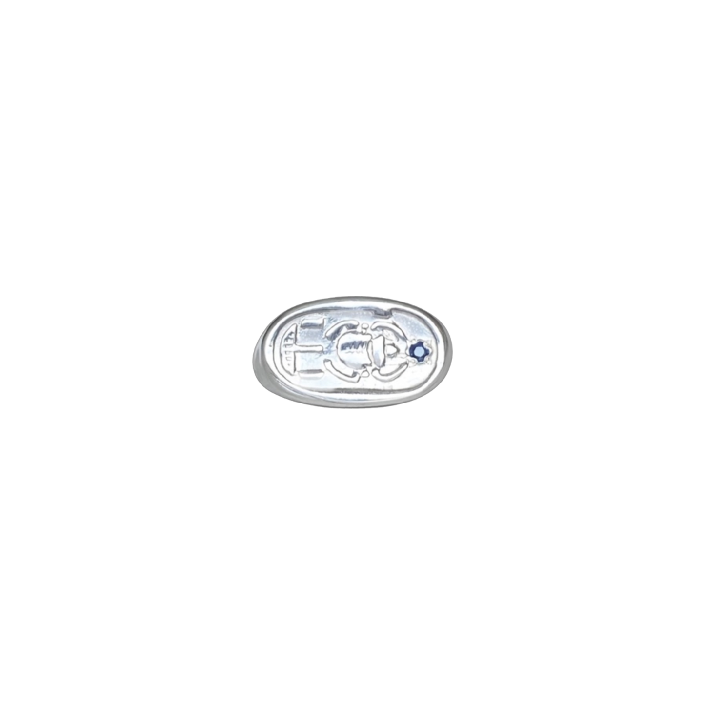 Sterling Silver Sapphire Khartouche Ring